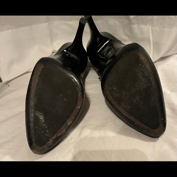 Prada black leather bootie size 37 3” heel - Picture 6 of 6